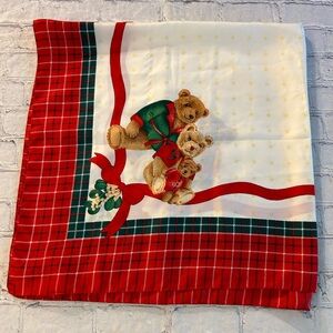 AVON PRODUCTS CREATED IN ITALY CUTE TEDDY BEARS POLYESTER SQUARE SCARF